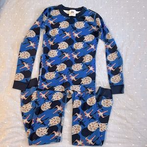 Hanna Anderson pajama set. Star Wars print millennium falcon and x-wing. Size 10